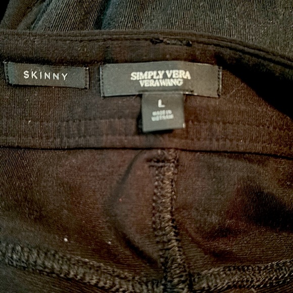 2 PAIR LARGE 2 pair!!!! Simply Vera Vera Wang skinny elastic waist 2 PAIR LARGE - Picture 3 of 6
